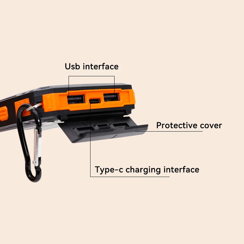 200000Mah Solar Power Bank Outdoor Wild Fishing Camping Ultra-Large Capacity Mobile Power Portable with Compass Rapid Charging 