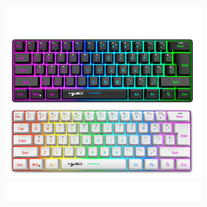 L500 Wired/Wireless Connection Gaming Keyboard 61 Keys Compact Computer Keyboard Type C Connection Mechanical Keyboard with Dyna