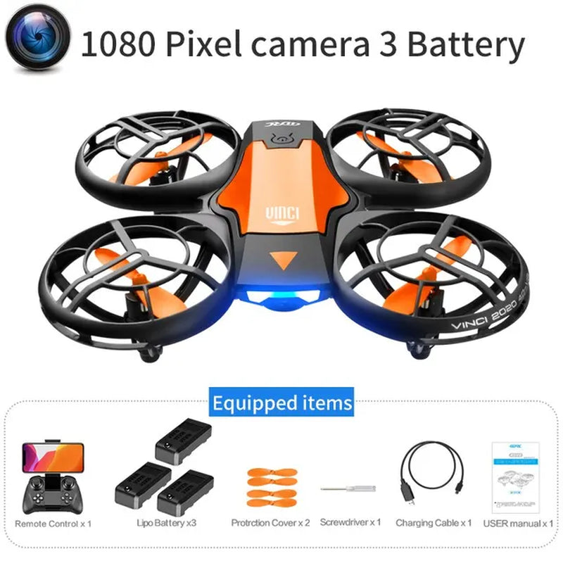 V8 New Mini Drone 4K 1080P HD Camera Drones Wifi Fpv Air Pressure Height Maintain Foldable Quadcopter RC Dron Toy Gift