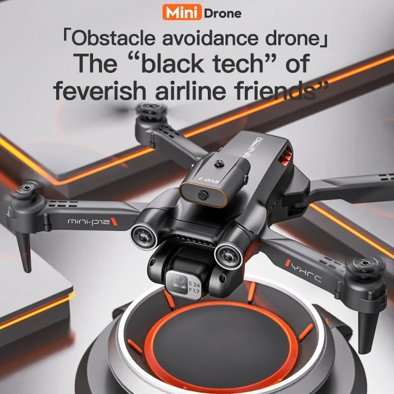 New P12 Mini Drone Obstacle Avoidance 4K 8K HD Camera Optical Flow Positioning Aerial Photography RC Quadcopter Kid Toy Gift