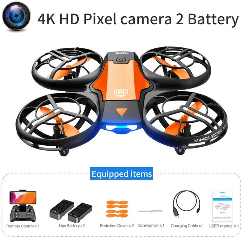 V8 New Mini Drone 4K 1080P HD Camera Drones Wifi Fpv Air Pressure Height Maintain Foldable Quadcopter RC Dron Toy Gift