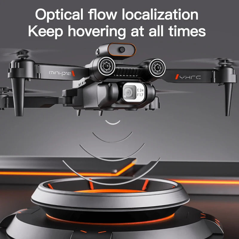 New P12 Mini Drone Obstacle Avoidance 4K 8K HD Camera Optical Flow Positioning Aerial Photography RC Quadcopter Kid Toy Gift