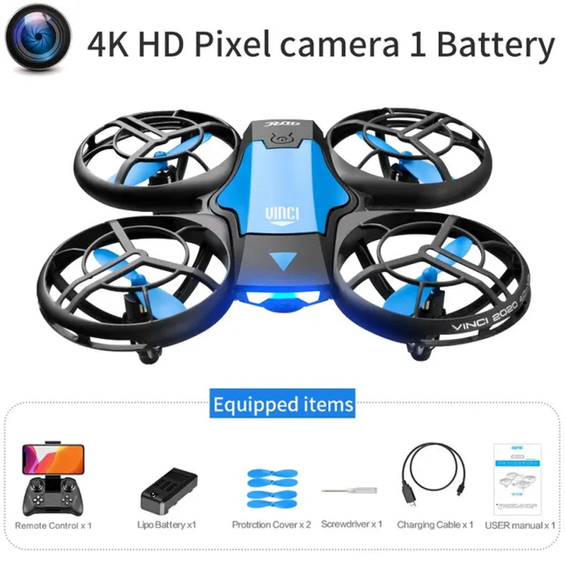 V8 New Mini Drone 4K 1080P HD Camera Drones Wifi Fpv Air Pressure Height Maintain Foldable Quadcopter RC Dron Toy Gift