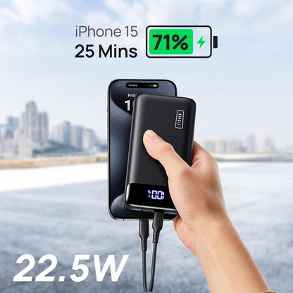 Portable Charger, 22.5W 20000Mah USB C in & Out Power Bank Fast Charging, PD 3.0+QC 4.0 LED Display Phone Battery Pack Compatible with Iphone 15 14 13 12 Pro Samsung S21 Google Ipad Tablet, Etc.